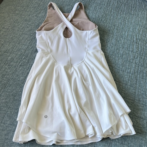 LULULEMON Court Crush Athletic Dress Built-In Shorts with Pockets in White - Picture 3 of 9